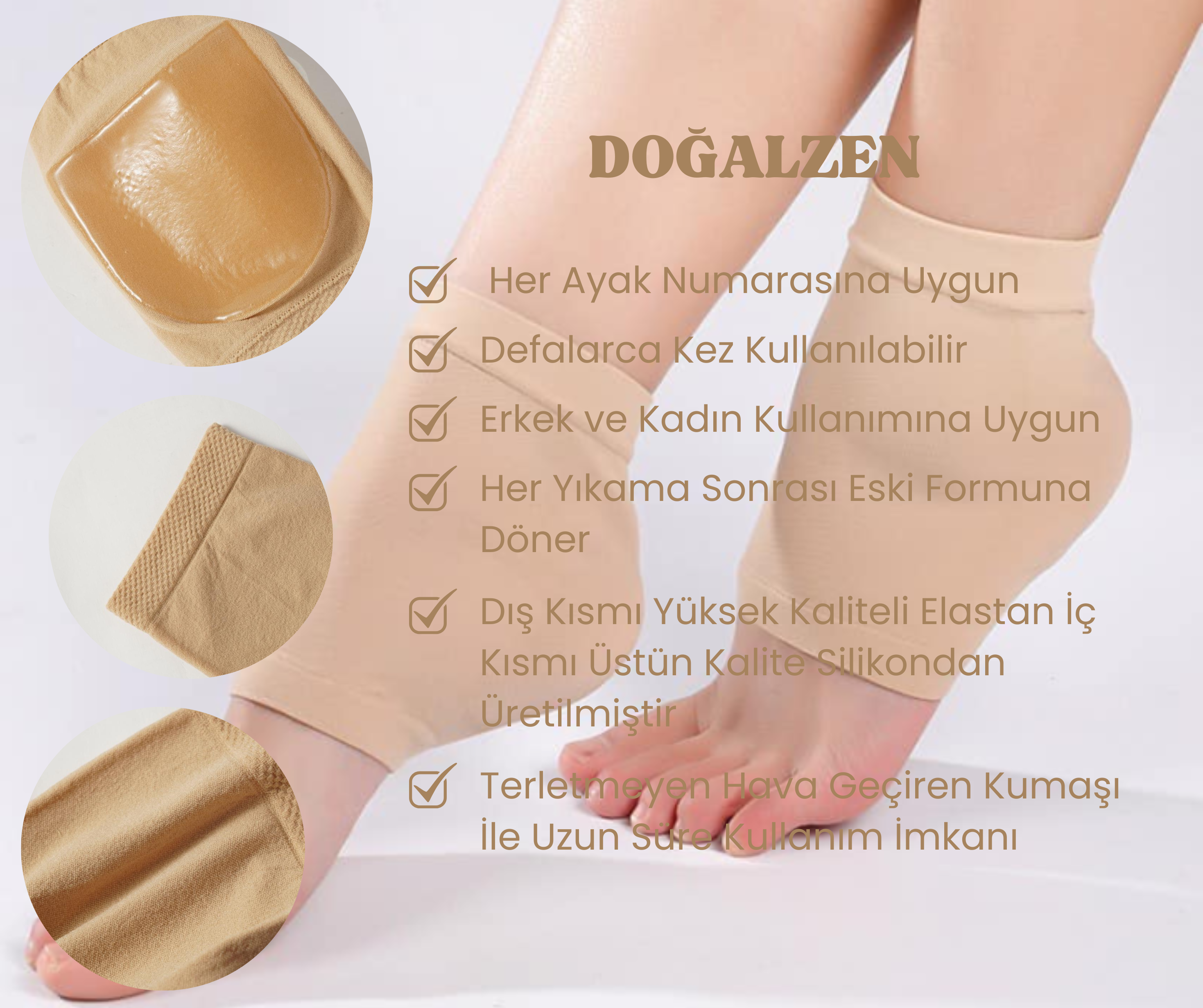 Doğalzen Topuk Nemlendirici Çorap